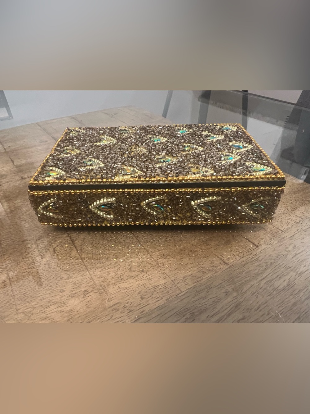 Gold Beaded Decorative box